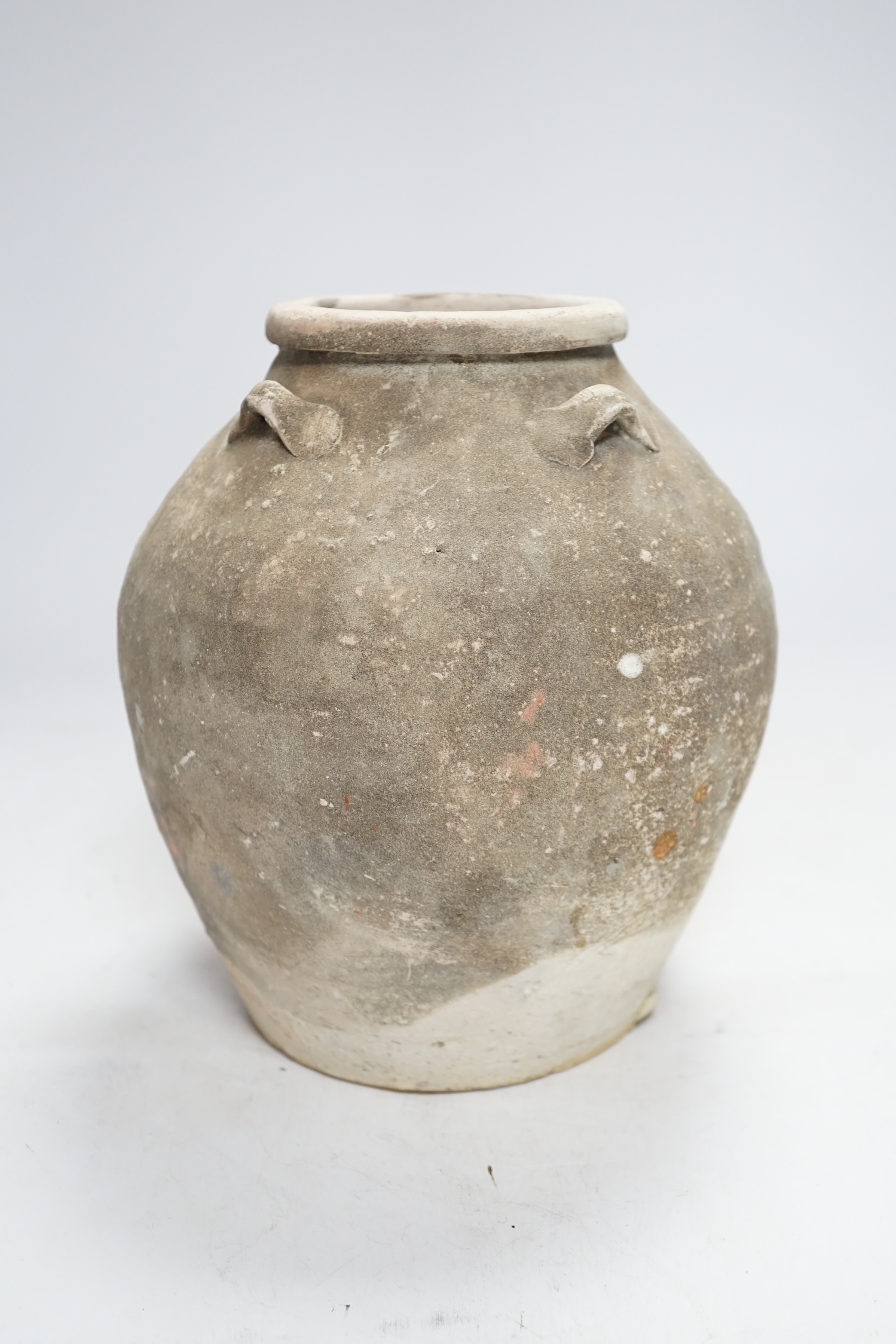 A Chinese pottery jar, Tang Dynasty, 20.5cm high